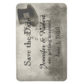 Steampunk Karneval Top Hat Hochzeit speichern das Magnet (Vertikal)