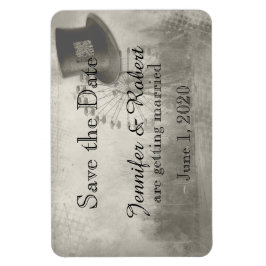 Steampunk Karneval Top Hat Hochzeit speichern das Magnet