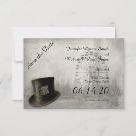 Steampunk Karneval Top Hat Hochzeit speichern das Save The Date