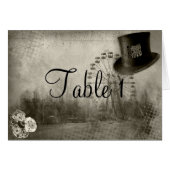 Steampunk Karnevals-Spitzenhut-Wedding Tischnummer (Vorderseite (Horizontal))