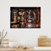 Steampunk - Karo der Messgeräte Poster (Küche)