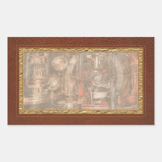Steampunk - Karo der Messgeräte Rechteckiger Aufkleber (Vorderseite)