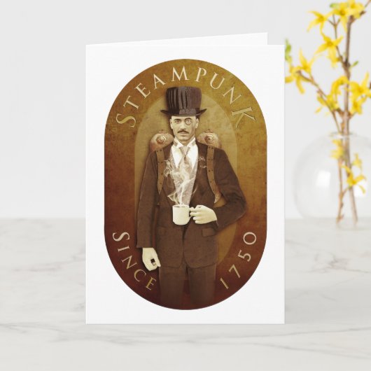 STEAMPUNK KARTE (Gelbe Blume)