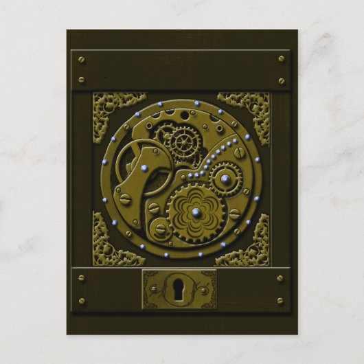 Steampunk Kasten Postkarte (Vorderseite)