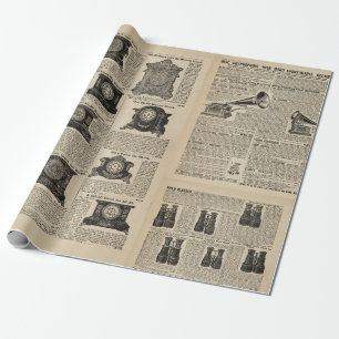 Steampunk-Katalogseiten Geschenkpapier