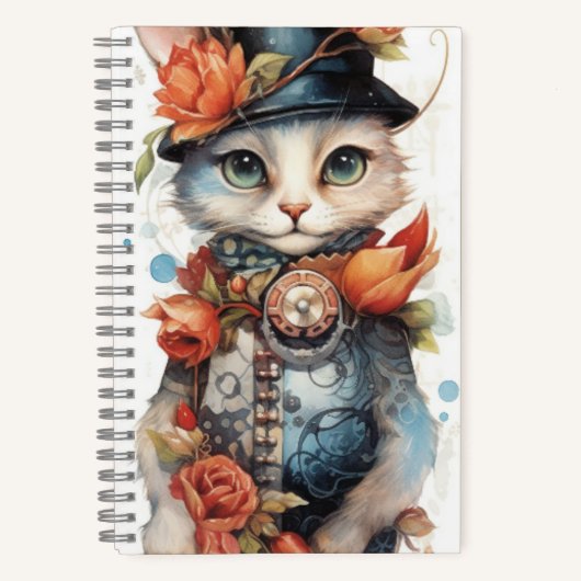 Steampunk-Kätzchen Katze Notizblock (Vorderseite)