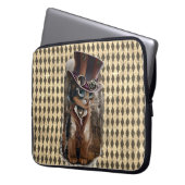 Steampunk-Kätzchen Laptopschutzhülle (Vorderseite Links)
