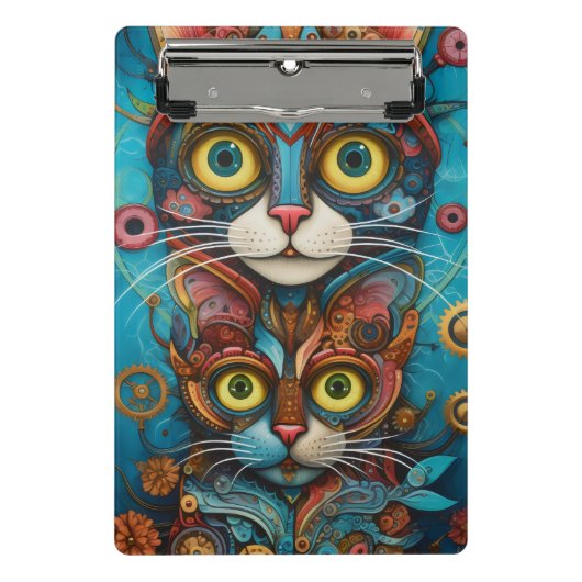 Steampunk Katze 21 von 21 Mini Klemmbrett (Vorderseite)