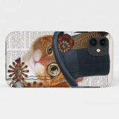 Steampunk Katze auf Wörterbuch-Seite Case-Mate iPhone Hülle (Rückseite (Horizontal))