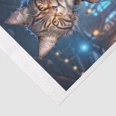 Steampunk-Katze, die Banjo spielt - Seidenpapier (Ausschnitt)