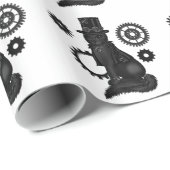 steampunk Katze eingewickeltes Papier Geschenkpapier (Rolleneckpunkt)