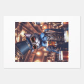 Steampunk-Katze, Hut, Schutzbrille und Bier - Deco Geschenkpapier Set (Vorderseite 2)