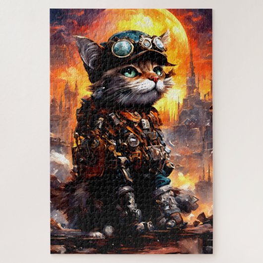 Steampunk-Katze II Puzzle (Vertikal)