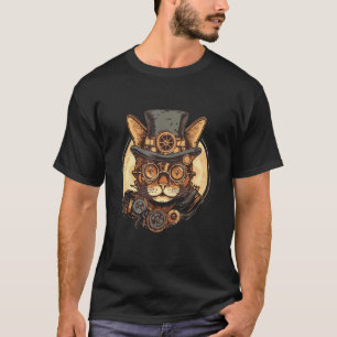Steampunk-Katze Kätzchen Dampf-Punk Katze 4 T-Shirt