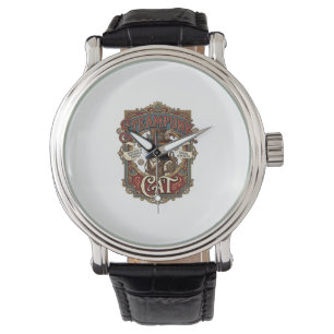 Steampunk-Katze Katze Steampunk Vintage Armbanduhr