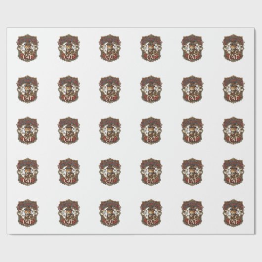 Steampunk-Katze Katze Steampunk Vintage Geschenkpapier (Flach)