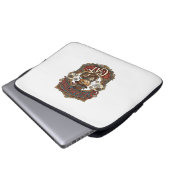 Steampunk-Katze Katze Steampunk Vintage Laptopschutzhülle (Vorne Knopf)