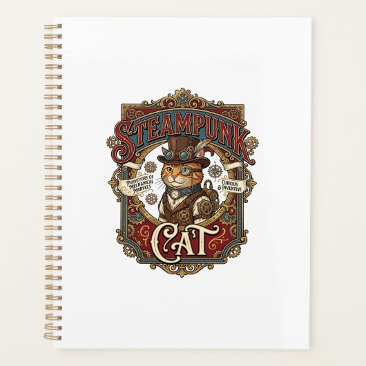 Steampunk-Katze Katze Steampunk Vintage Planer (Vorderseite)