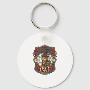 Steampunk-Katze Katze Steampunk Vintage Schlüsselanhänger