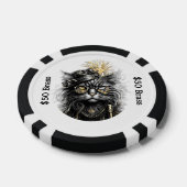 Steampunk-Katze spielt mit messingfarbenem SPAß Pokerchips (Einzeln)