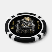 Steampunk-Katze spielt mit messingfarbenem SPAß Pokerchips (Einzeln)