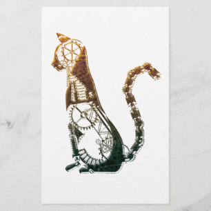 Steampunk Katze stationär Briefpapier