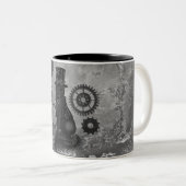 Steampunk Katze Zweifarbige Tasse (VorderseiteRechts)