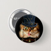 Steampunk Katzen-Button-Rückseitenknopf Button (Vorne & Hinten)