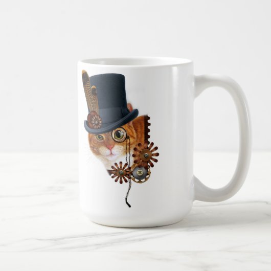 Steampunk Katzen-Mag Kaffeetasse (Rechts)
