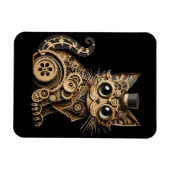 Steampunk Katzenlederkunst Magnet (Horizontal)
