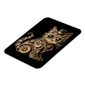 Steampunk Katzenlederkunst Magnet (Linke Seite)