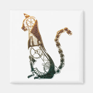Steampunk Katzenmagnet Magnet
