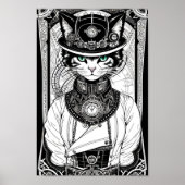 Steampunk-Katzenposter Poster (Vorne)