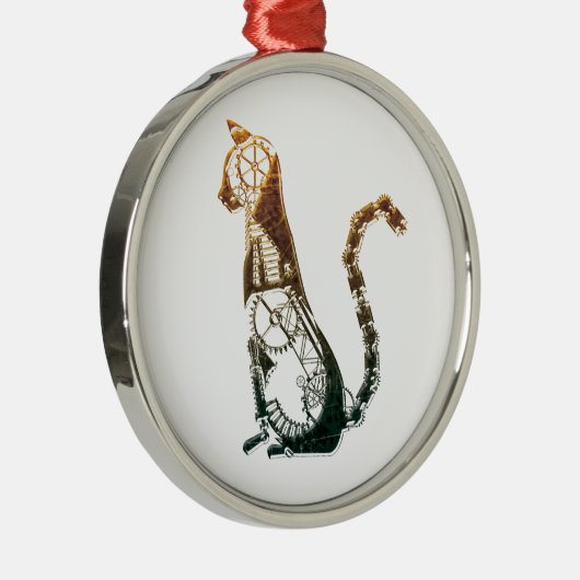 Steampunk Katzenverzierungen Ornament Aus Metall (Rechts)