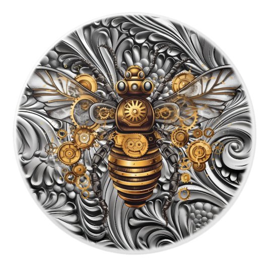 Steampunk Keramik Bee Knob Keramikknauf (Vorderseite)