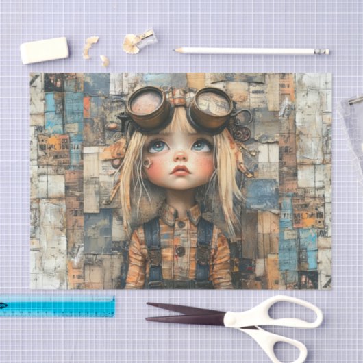 Steampunk Kids III Seidenpapier (Handwerk)