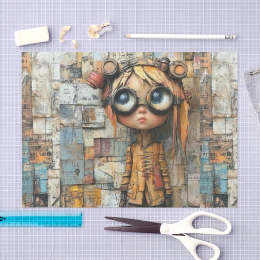 Steampunk Kids IV Seidenpapier (Handwerk)