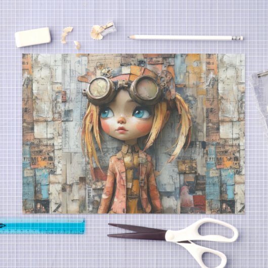 Steampunk Kids IV Seidenpapier (Handwerk)