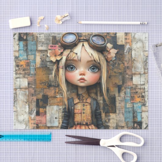 Steampunk Kids IX Seidenpapier (Handwerk)