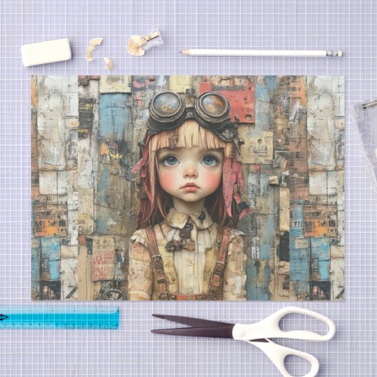 Steampunk Kids VI Seidenpapier (Handwerk)