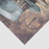 Steampunk Kingfisher Bird Seidenpapier (Detail)