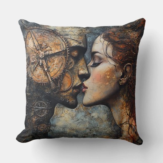 Steampunk Kiss Kissen (Vorderseite)