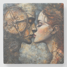 Steampunk Kiss Steinuntersetzer
