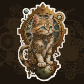 Steampunk Kitten Aufkleber