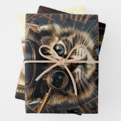Steampunk Kitten, Fox Royal King, Highland Cow Geschenkpapier Set (Beispiel)