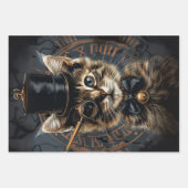 Steampunk Kitten, Fox Royal King, Highland Cow Geschenkpapier Set (Vorderseite)