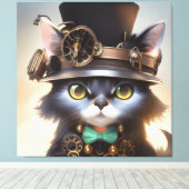 Steampunk Kitten Leinwanddruck (Insitu (Holzboden))