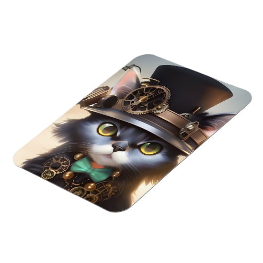 Steampunk Kitten Magnet (Linke Seite)