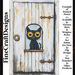 Steampunk Kitten + Not leidendes Holz AP9 Decoupag Seidenpapier