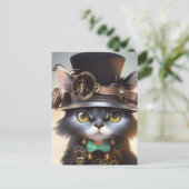 Steampunk Kitten Postcard Postkarte (Stehend Vorderseite)